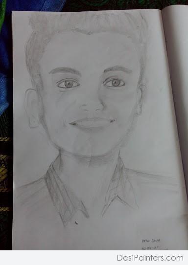 Pencil Sketch of Boy - DesiPainters.com