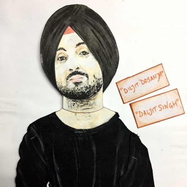 Mixed Painting of Diljit Dosanjh