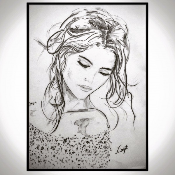 Pencil Sketch of Beauty Of Girl