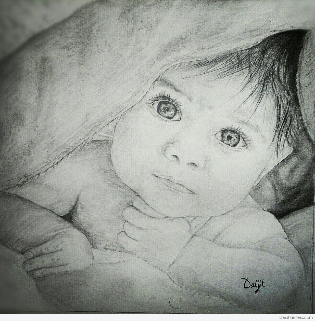 New Born Baby Drawing | Mothers day gift | insidefaceart