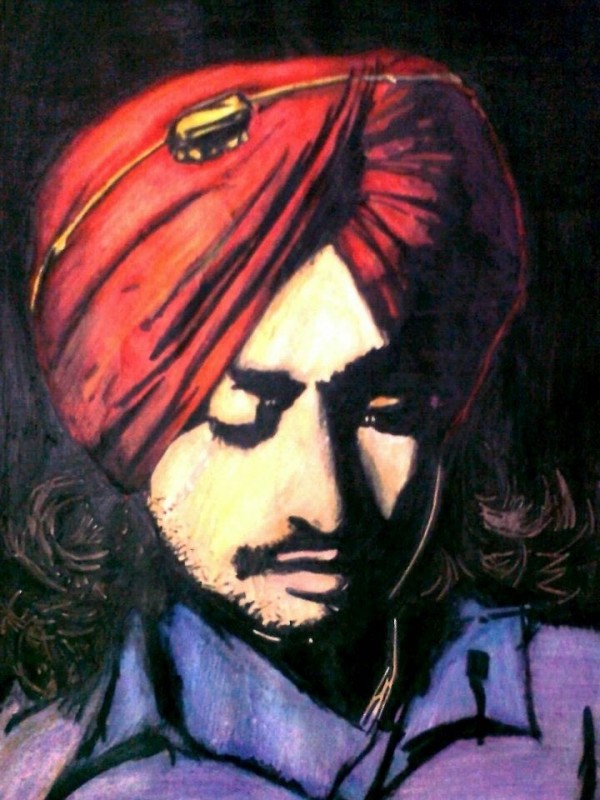 Mixed Painting of Satinder Sartaaj