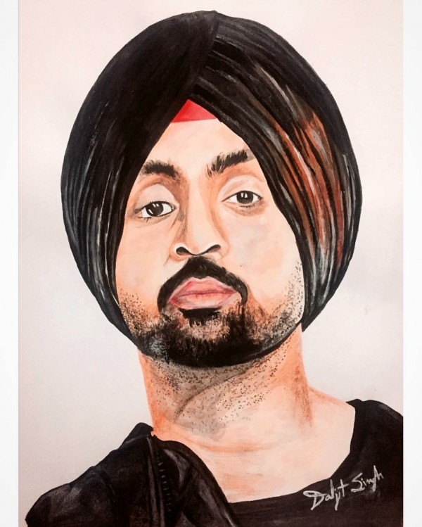 Pencil Sketch of Diljit Dosanjh - DesiPainters.com