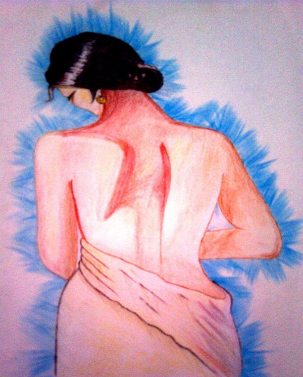 Pencil Color Sketch of Girl