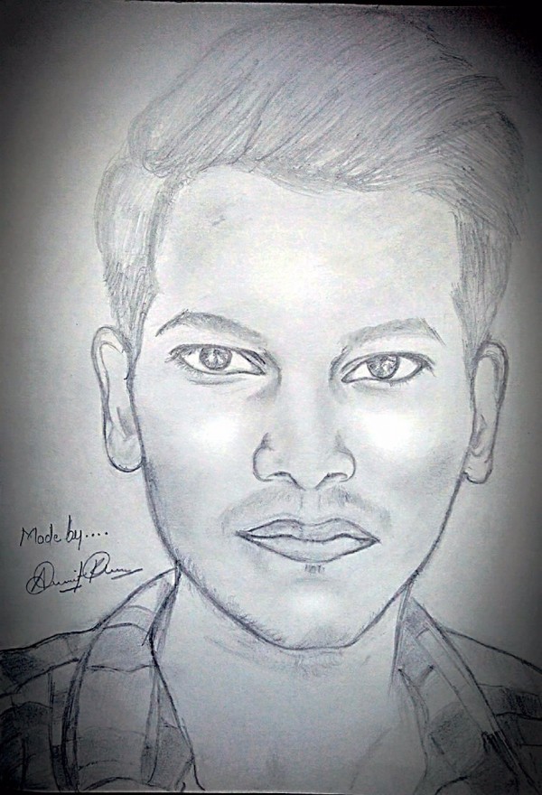 Pencil Sketch of Boy - DesiPainters.com