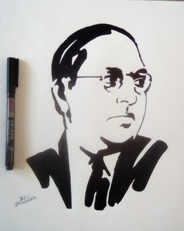 Marker Sketch of Dr Babasaheb Ambedkar