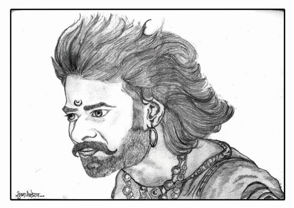 Pencil Sketch of The Bahubali - DesiPainters.com