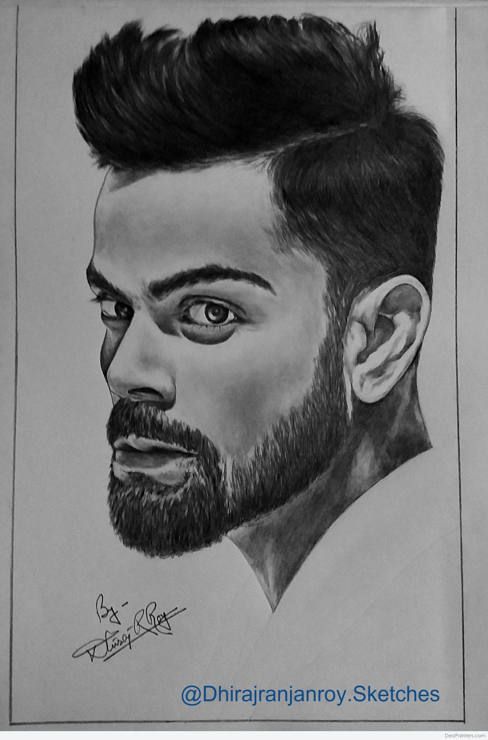 Pencil Sketch of Virat Kohli