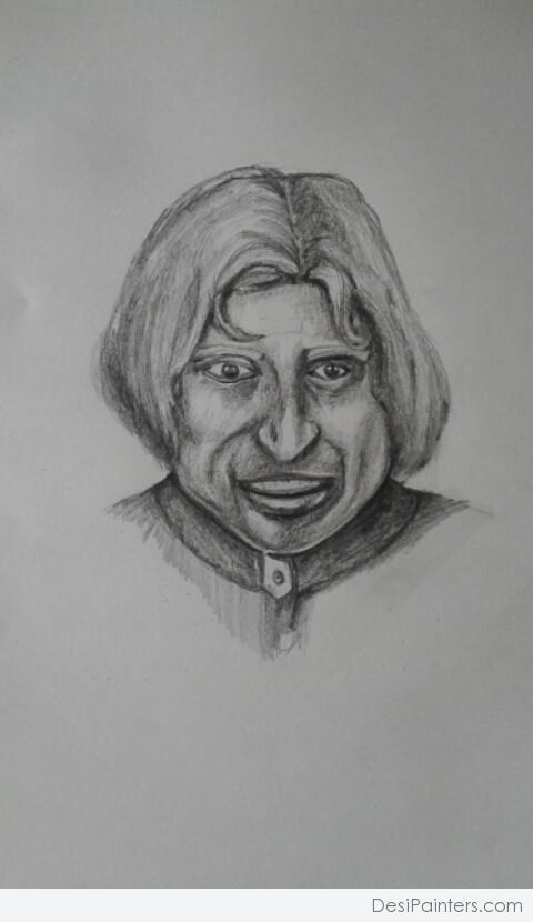 Pencil Sketch of APJ Abdul Kalam - DesiPainters.com