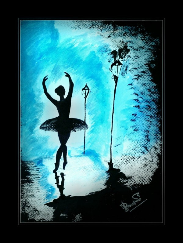 Watercolor Painting of A Dancing Girl - DesiPainters.com