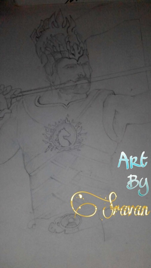 Pencil Sketch of Bahubali