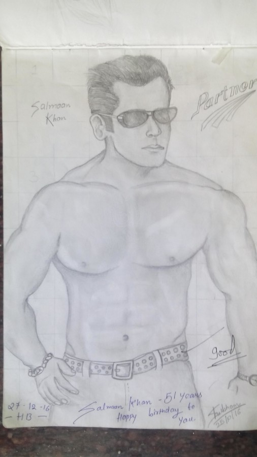 Pencil Sketch of Salman Khan - DesiPainters.com