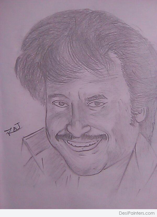 Pencil Sketch of Rajnikanth - DesiPainters.com