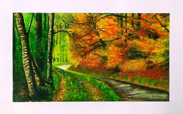 Watercolor Painting of Colorful Nature - DesiPainters.com