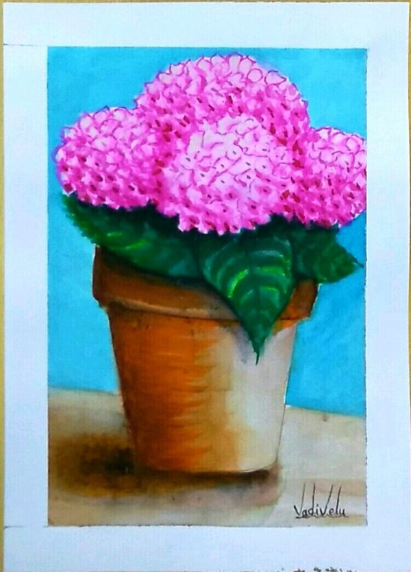 Watercolor Painting of Pot - DesiPainters.com