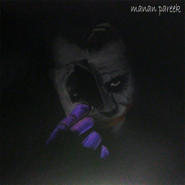Mixed Inverted Drawing of Joker From The Dark Knight Movie - DesiPainters.com