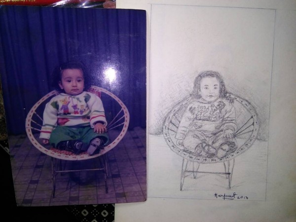 Pencil Sketch of Childhood - DesiPainters.com