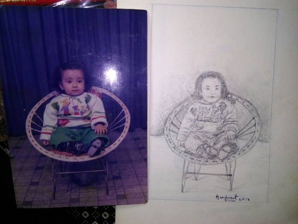 Pencil Sketch of Childhood