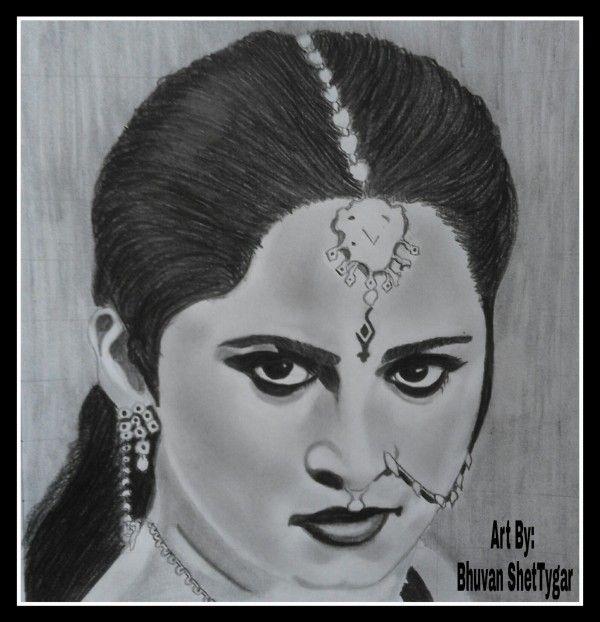 Pencil Sketch of Anushka Shetty - DesiPainters.com