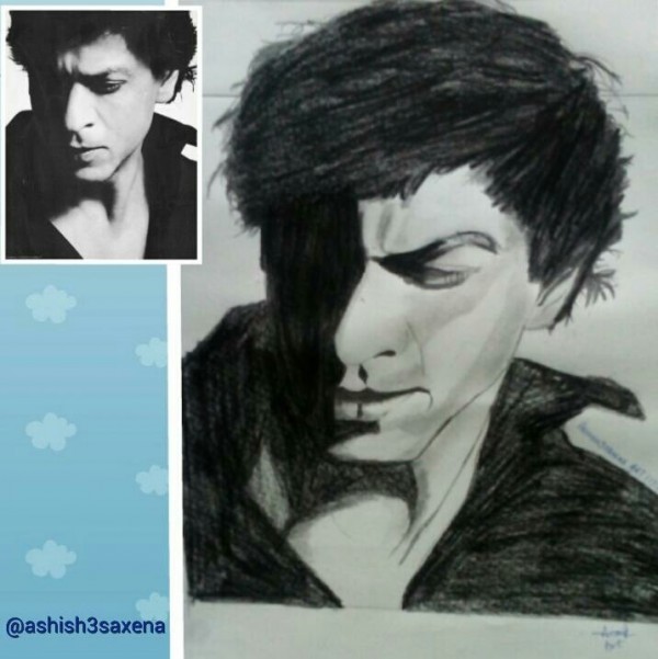 Pencil Sketch of Shahrukh Khan - DesiPainters.com