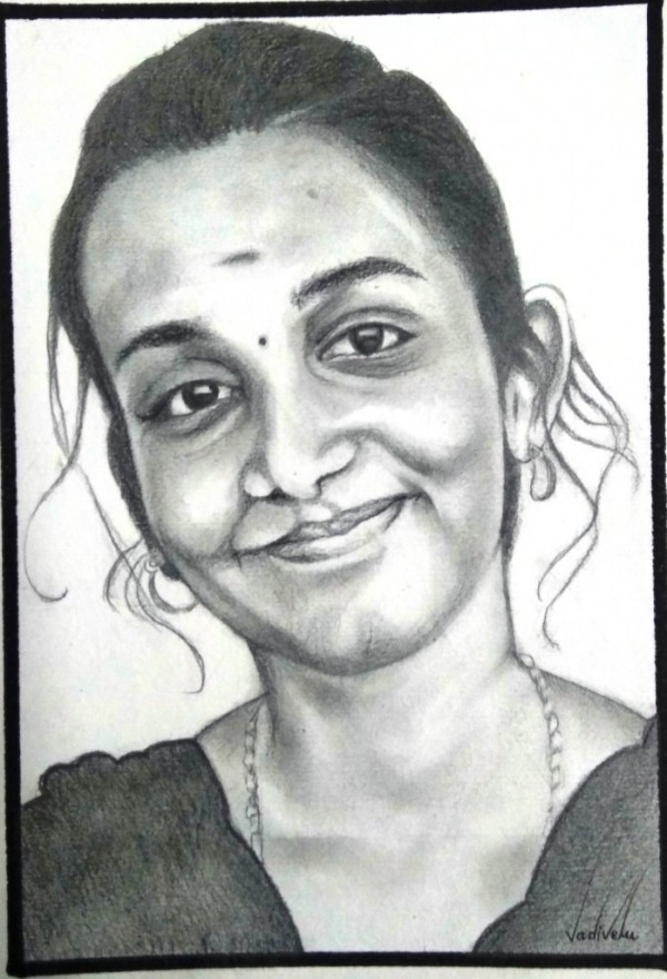 Pencil Sketch of Beautiful Smile - DesiPainters.com