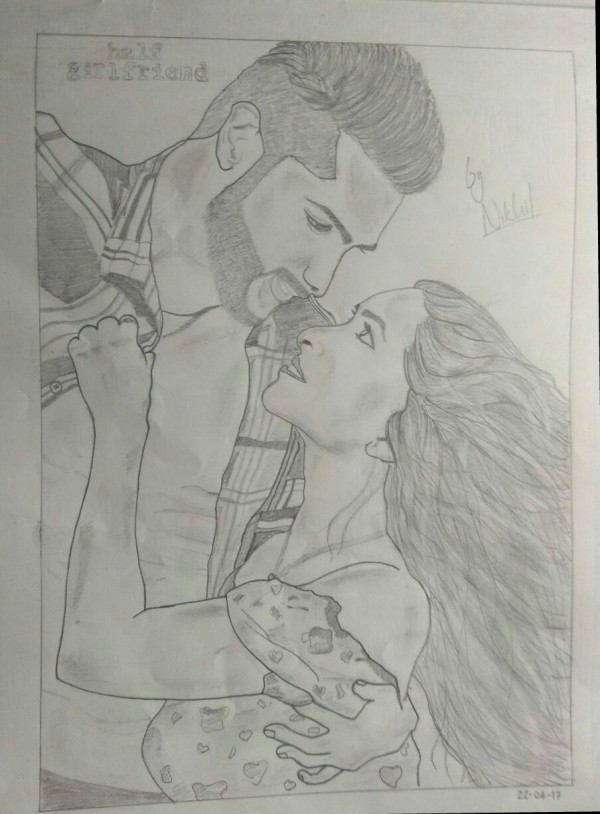 Pencil Sketch of Halfgirlfriend Poster - DesiPainters.com