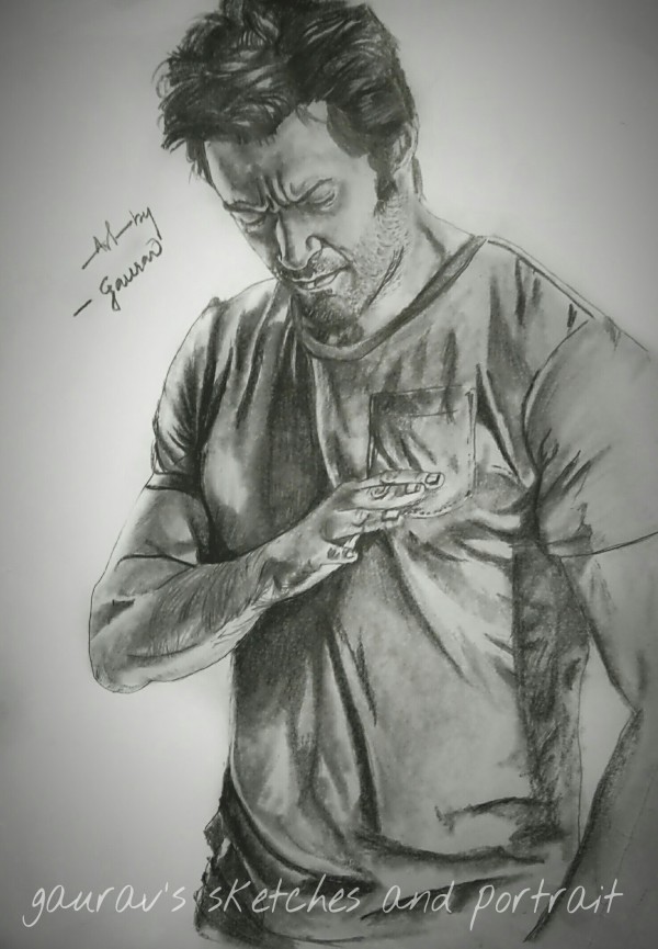 Pencil Sketch of Hugh Jackman
