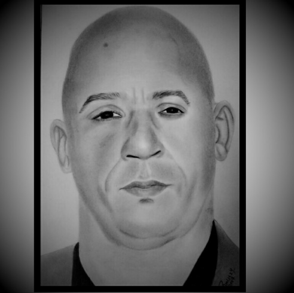Pencil Sketch of Vin Diesel - DesiPainters.com