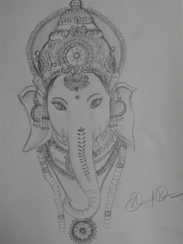 Pencil Sketch of Lord Ganesha