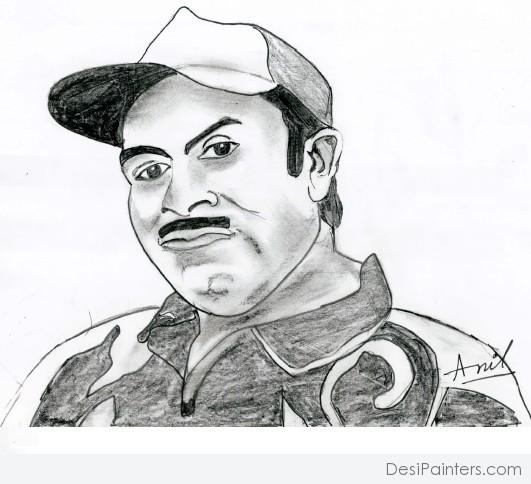 Pencil Sketch of Jethalal - DesiPainters.com