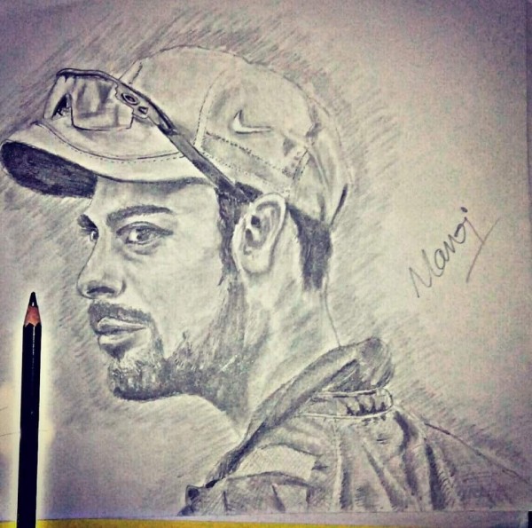 Pencil Sketch of Virat Kohli