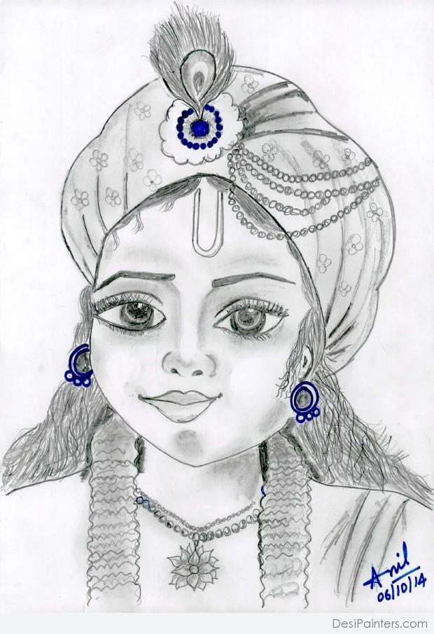 Discover 170+ krishna pencil sketch photo super hot