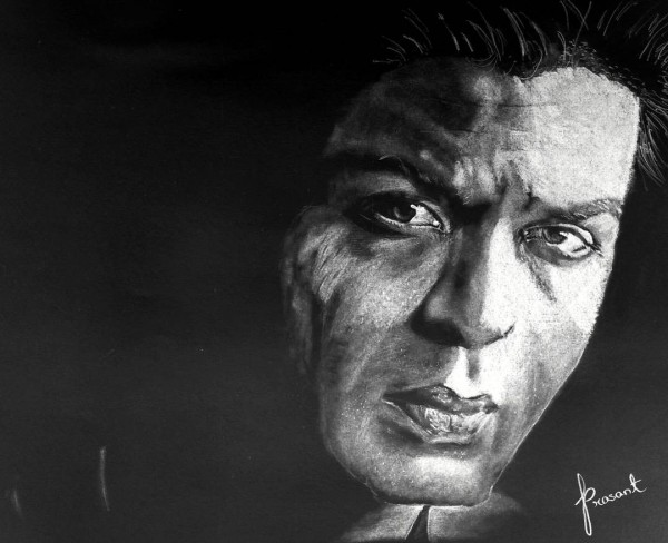 Pencil Sketch of Shahrukh Khan