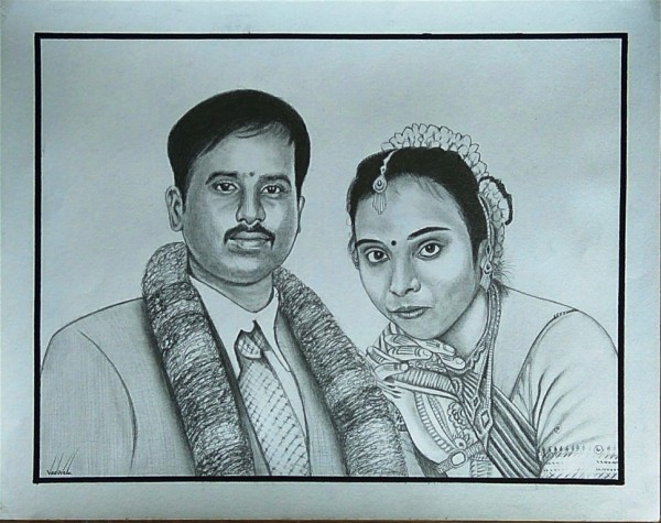 Pencil Sketch of Couple