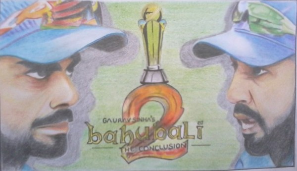 Pencil Color Sketch of The War of Champions Trophy 2017 - DesiPainters.com