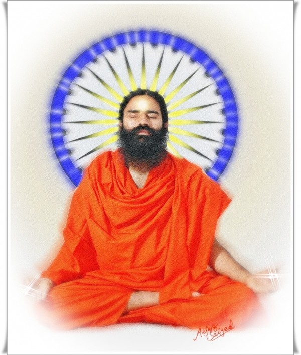 Digital Painting Of Baba Ramdev - DesiPainters.com