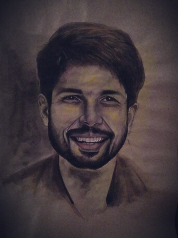 Watercolor Painting Of Shahid Kapoor - DesiPainters.com