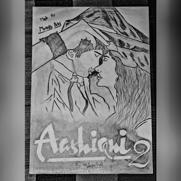 Pencil Sketch Of Aashiqui 2 Movie Poster - DesiPainters.com