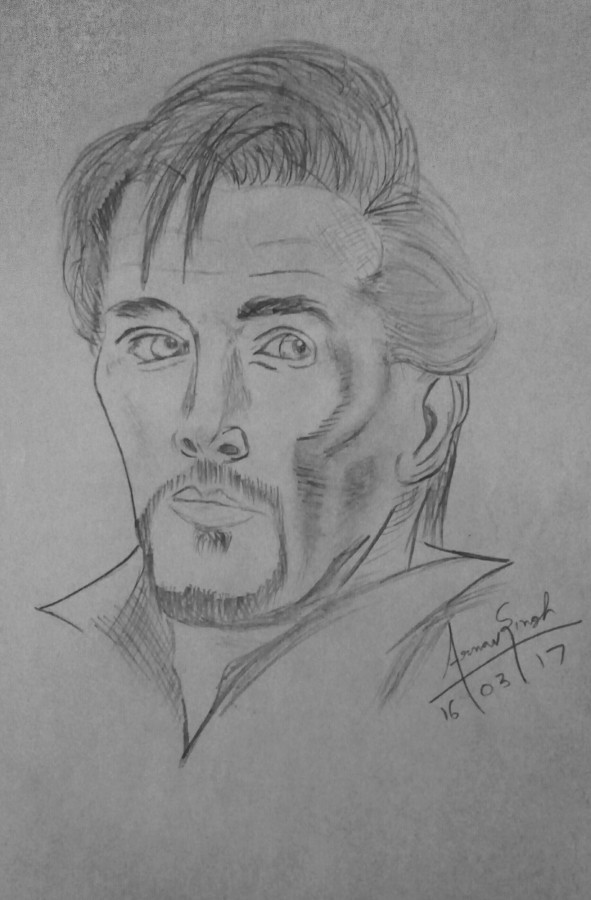 Pencil Sketch Of Famous Doctor Strange - DesiPainters.com