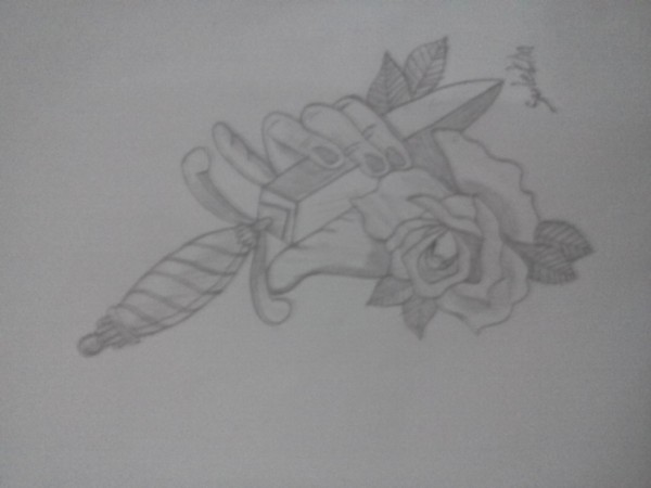 Pencil Sketch Of Beautiful Flower - DesiPainters.com