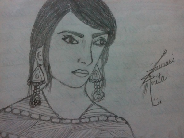 Pencil Sketch Of Beautiful Girl - DesiPainters.com
