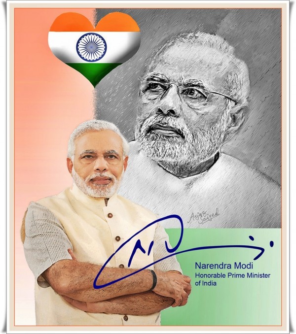 Digital Painting Of Narendra Modi Ji