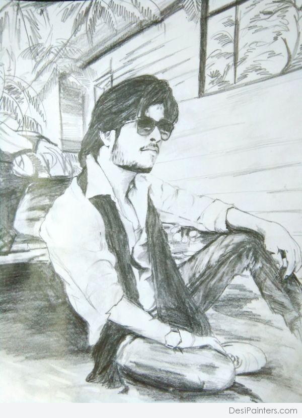 Pencil Sketch Of Youth Boy - DesiPainters.com