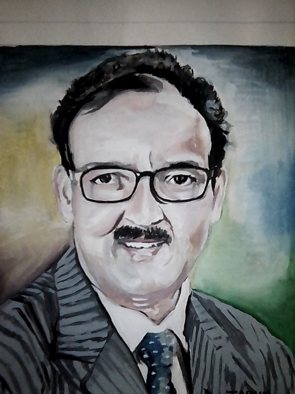 Watercolor Painting Of Collector Of Karauli district..