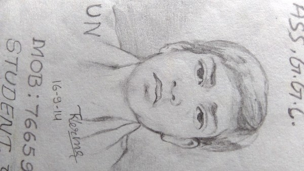 Pencil Sketch Of Self portrait