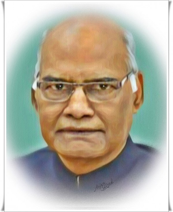 Mixed Painting Of RamNath Kovindji