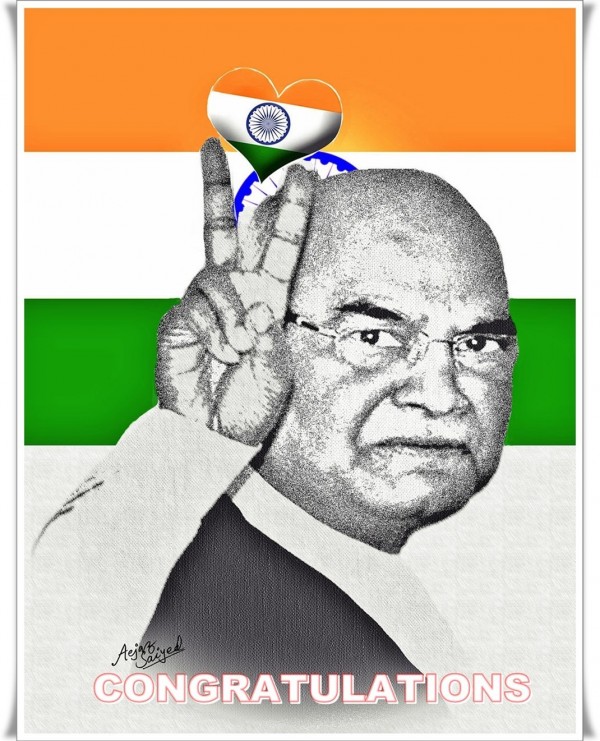 Digital Painting Of Honorable RamNath Kovindji - DesiPainters.com