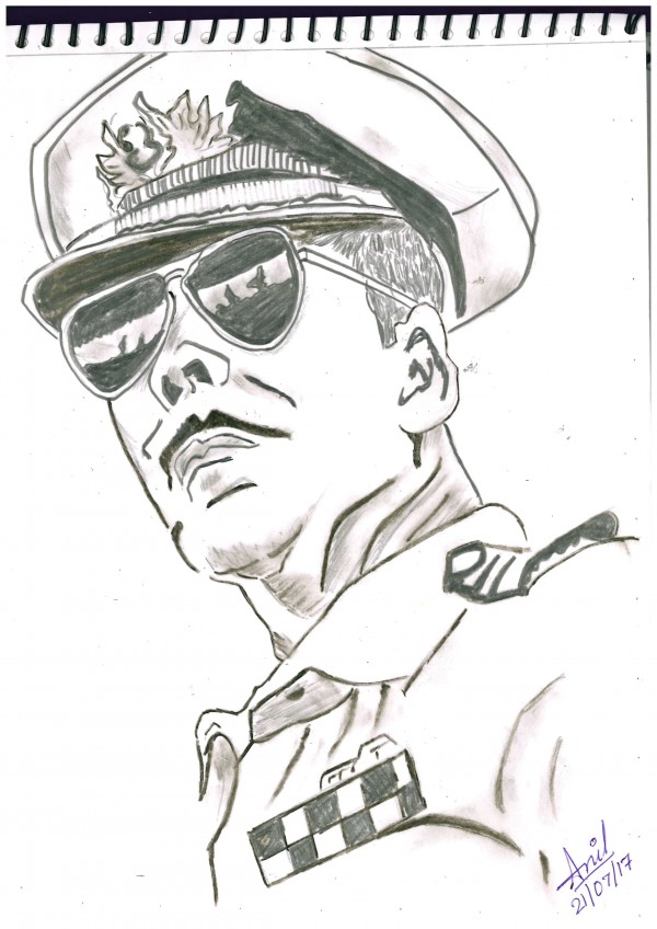 Pencil Sketch Of Akshay Kumar As Rustom - DesiPainters.com