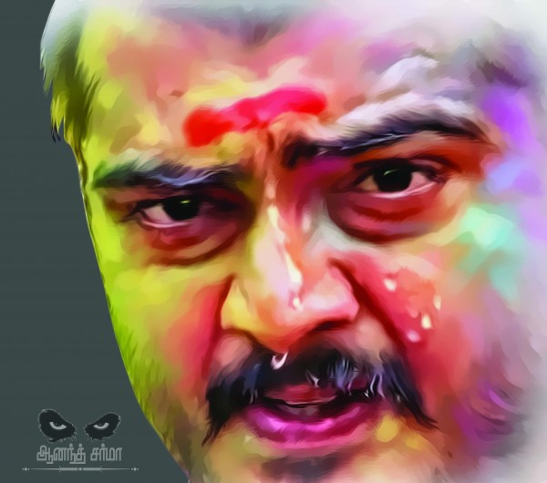 Red Ajith Digital Painting - DesiPainters.com