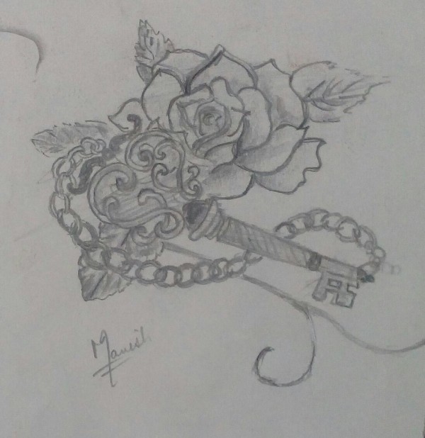 Pencil Sketch Of Flower - DesiPainters.com