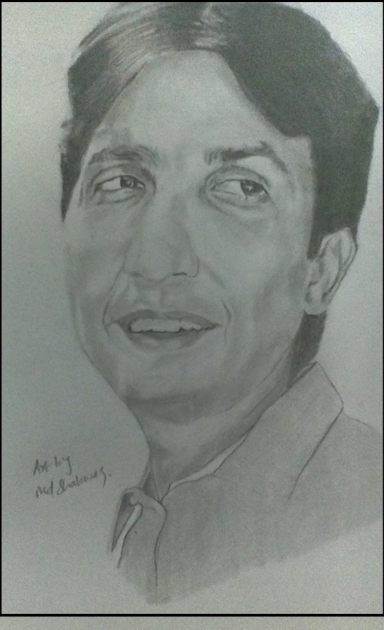 Pencil Sketch Of Dr.Kumar Vishwas Art By Md Shahwaz Ahmed - DesiPainters.com